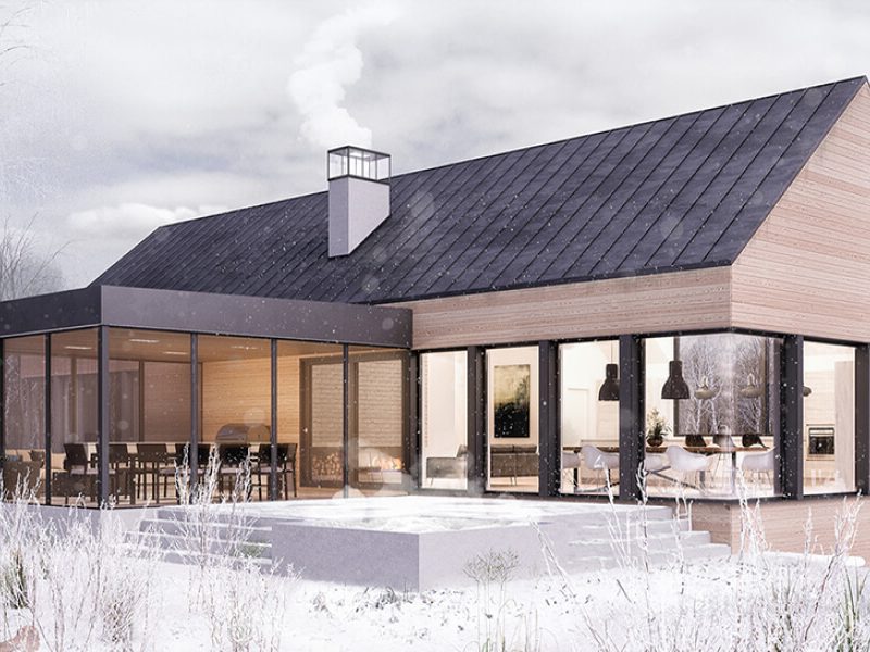 Lakeside scandinavian chalet